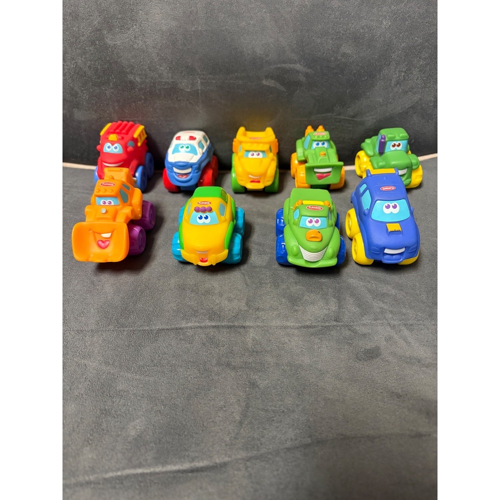 Playskool Tonka Lil Chuck and Friends Toy Car Lot of 9 mini Chunky soft vehicles